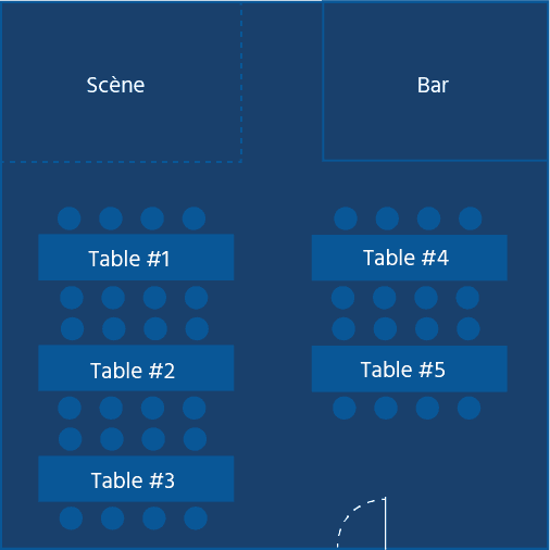 plan de la bâtisse avec les locaux disponible durant la fin de semaine.